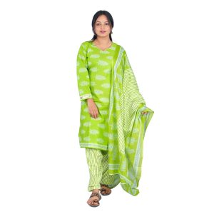 3PIECE PATIALA SET WITH DOPATTA GREEN