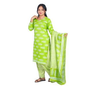 3PIECE PATIALA SET WITH DOPATTA GREEN