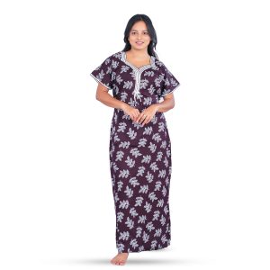 A-LINE NIGHTY BROWN PRINTED