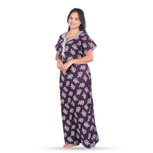 A-LINE NIGHTY BROWN PRINTED