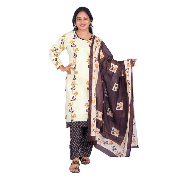 3PIECE PATIALA SET WITH DOPATTA FLOWREL PRINTED - Image 3