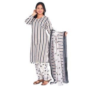 3PIECE PATIALA SET WITH DOPATTA STRIPE