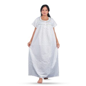 WHITE PRINTED NIGHTY